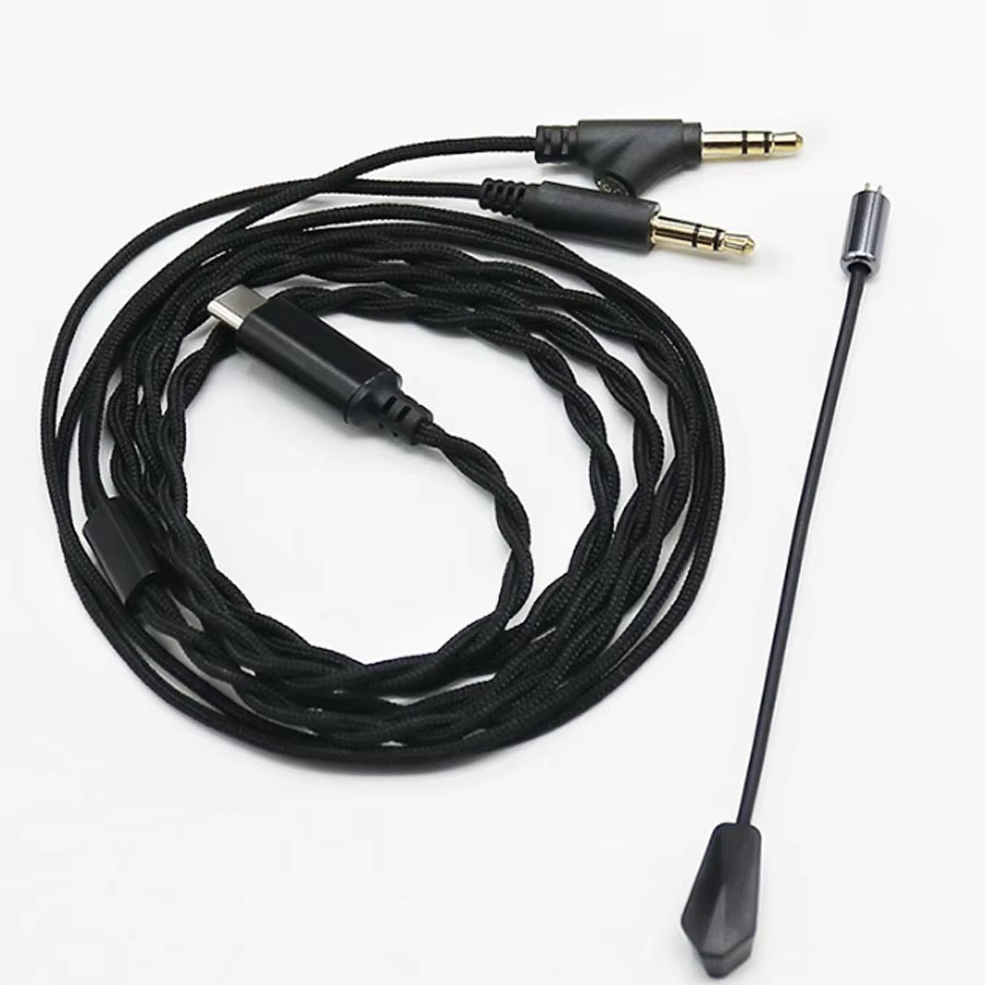 Type C Wired Earphones With Mic - ゲームブーム-mmcxイヤホンアップグレードケーブル、マイク、ステレオ、ベース、hifi、ゲームヘッドフォン、Type-C、USB、3.5mmプラグ、新品