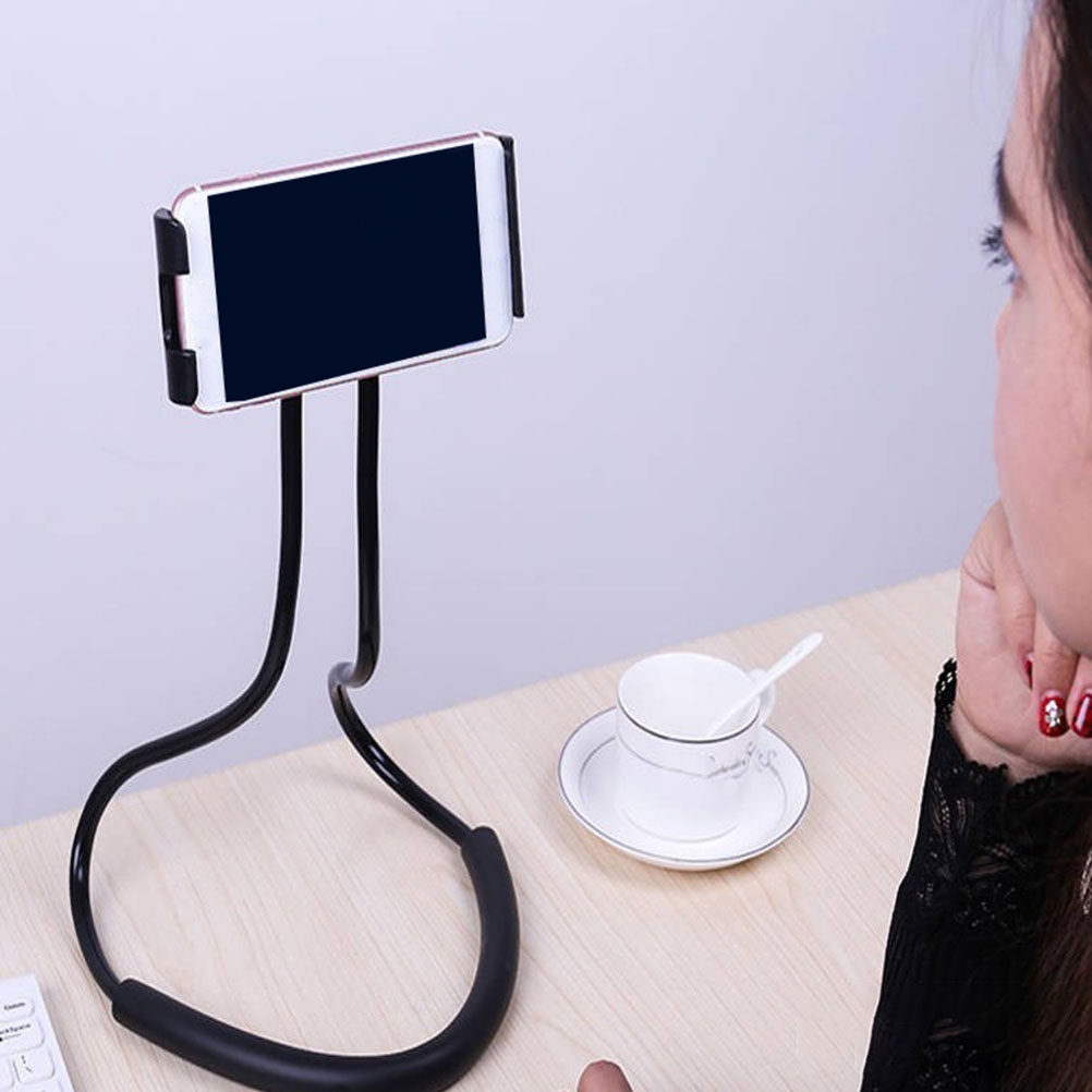 Tablets - 首掛け式スマートフォンホルダー。汎用性があり、角度調整可能。柔軟性があり、衝撃に強く、滑りにくく、快適な装着感。スマートフォンやタブレットに対応。