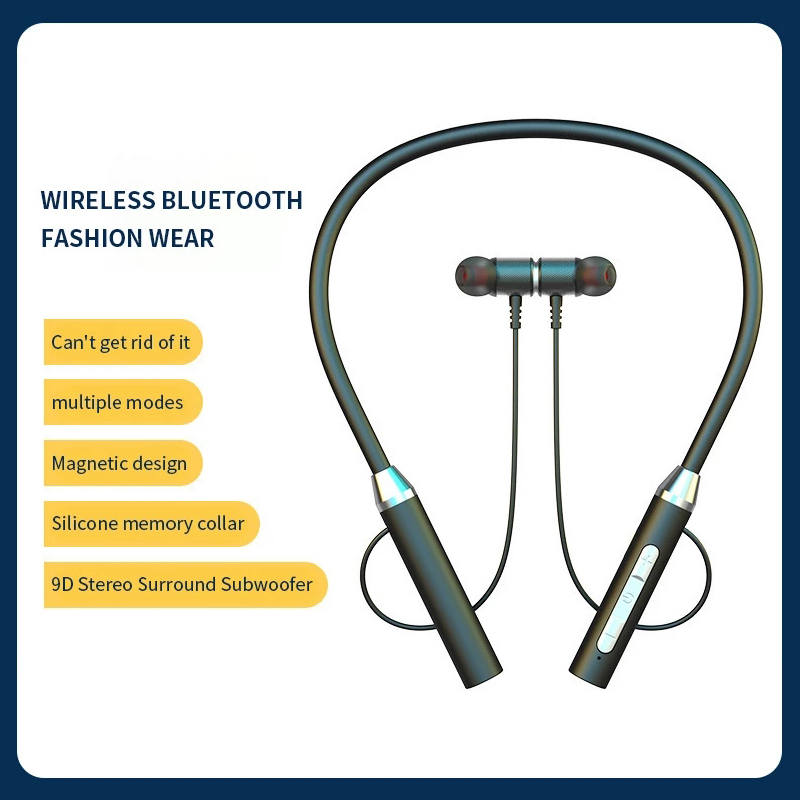 Magnetic Neckband Sports Earphones - Fone Bluetooth 5.0 ネックバンドイヤホンステレオスポーツヘッドセット防水磁気イヤホンマイク付き首掛けワイヤレスヘッドフォン