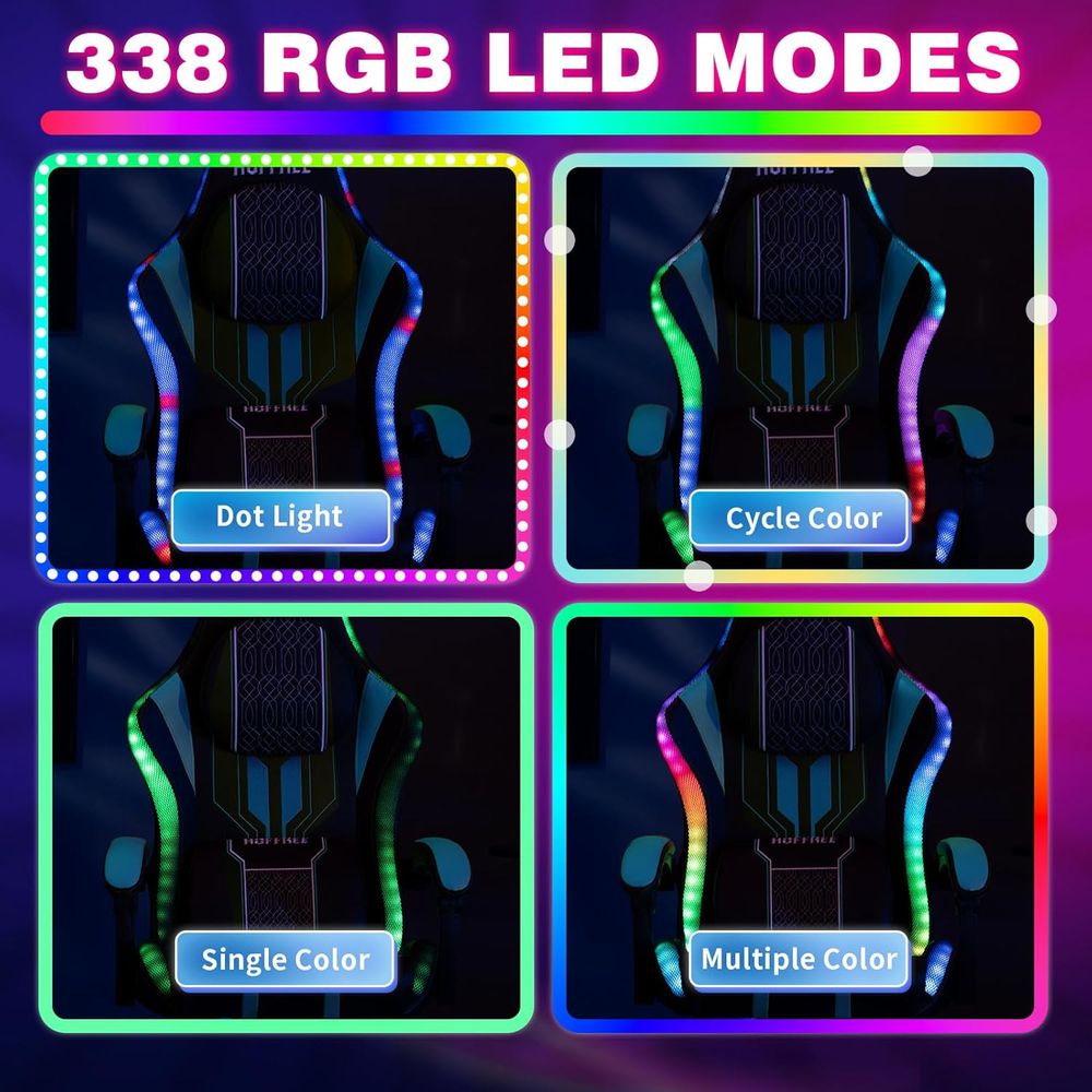 LEDライト・スピーカー・マッサージ機能付きゲーミングチェア - Speakers のレビューと価格