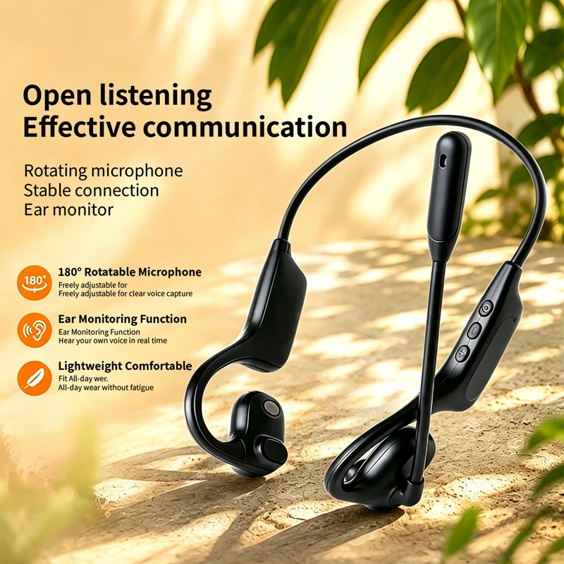 開放型ワイヤレスヘッドセット、回転式マイク、リアルタイム音声 - Type C Wired Earphones With Mic のレビューと価格