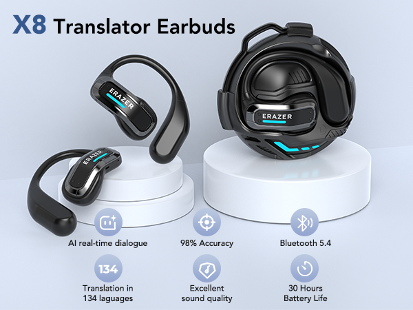 ERAZER X8：リアルタイム翻訳機能付きヘッドホン。マイ - Headphones のレビューと価格